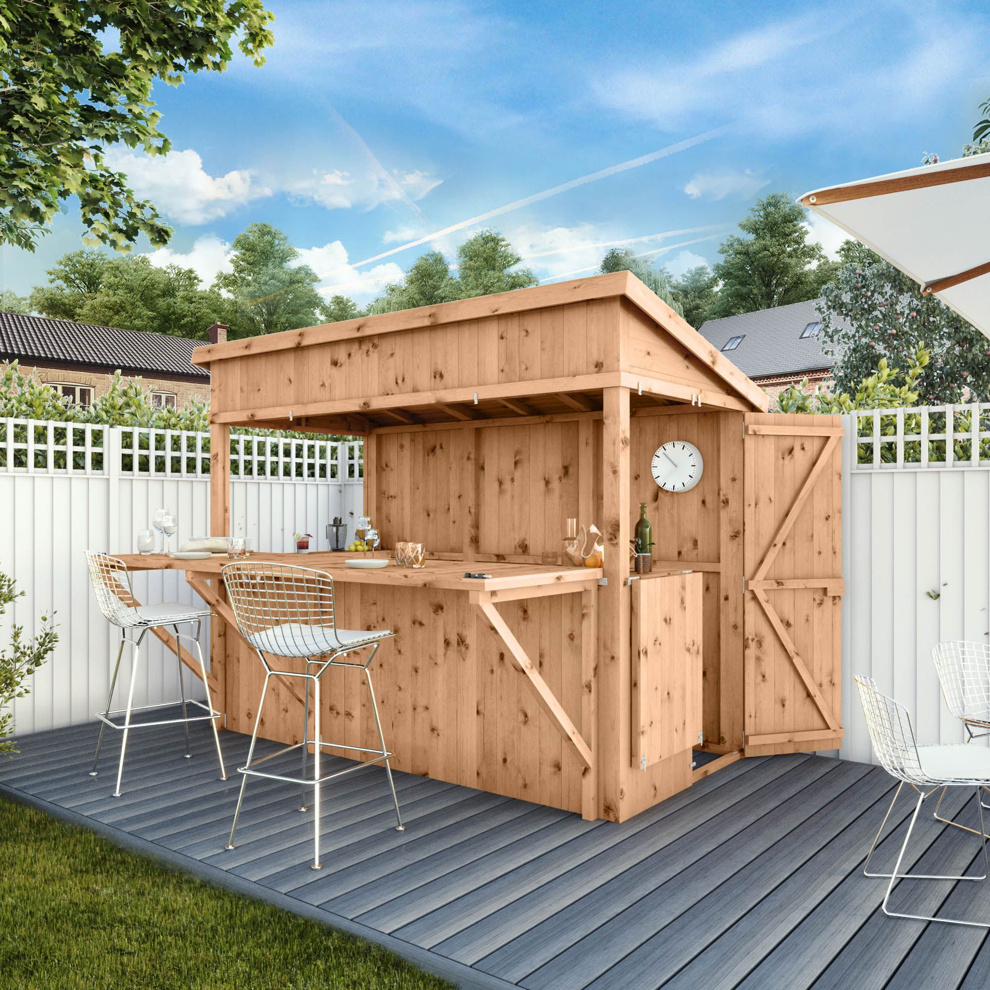 Mercia 9x4 ft with Single door Pent Wooden Garden bar | DIY at B&Q