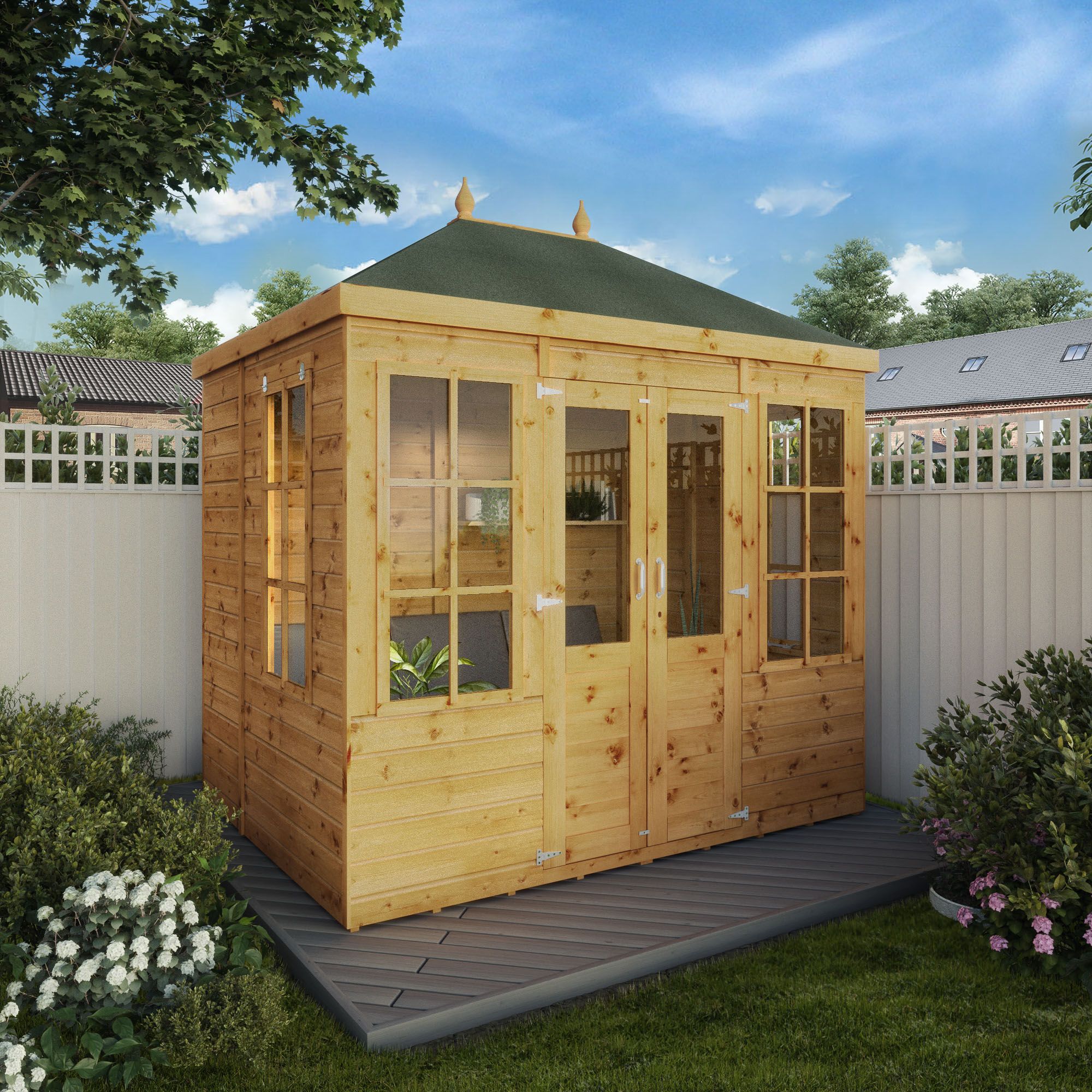 Mercia Clover 8x6 ft with Double door & 2 windows Hip Wooden Summer house
