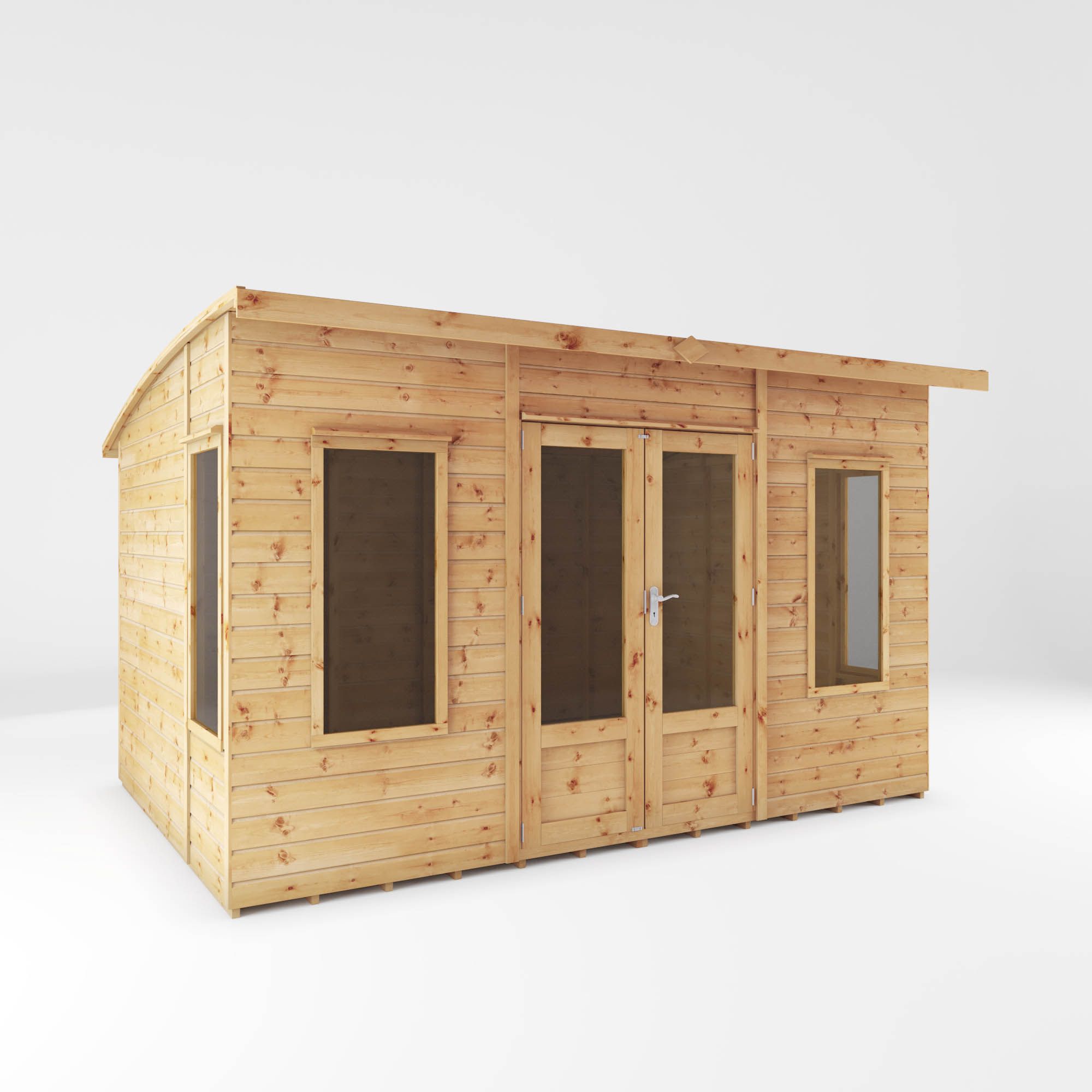 Mercia Helios 12x8 ft with Double door & 4 windows Curved Wooden Summer house