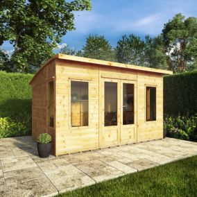 Mercia Helios 12x8 ft with Double door & 4 windows Curved Wooden Summer house