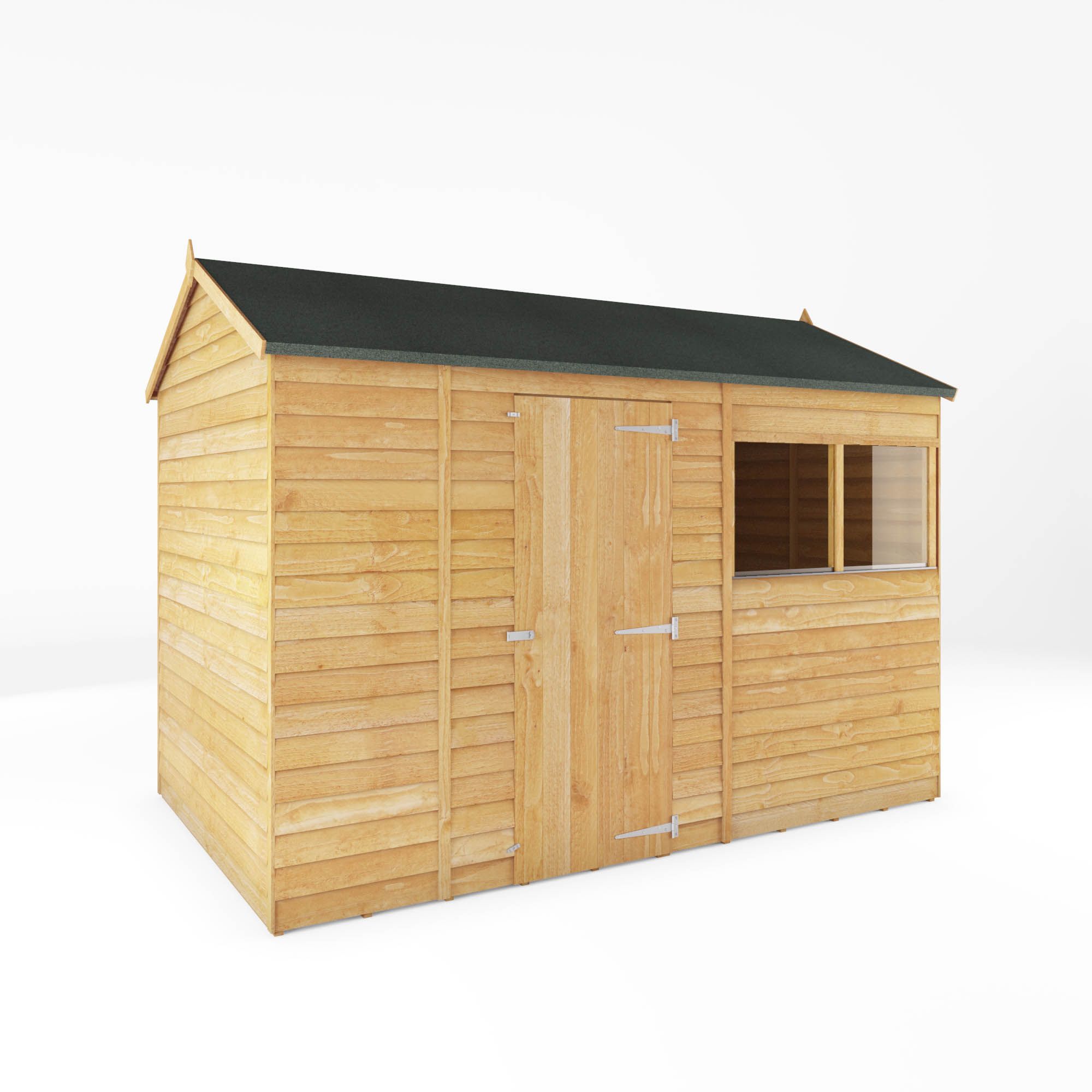 Mercia Overlap 10x6 ft Reverse apex Wooden Shed with floor & 2 windows
