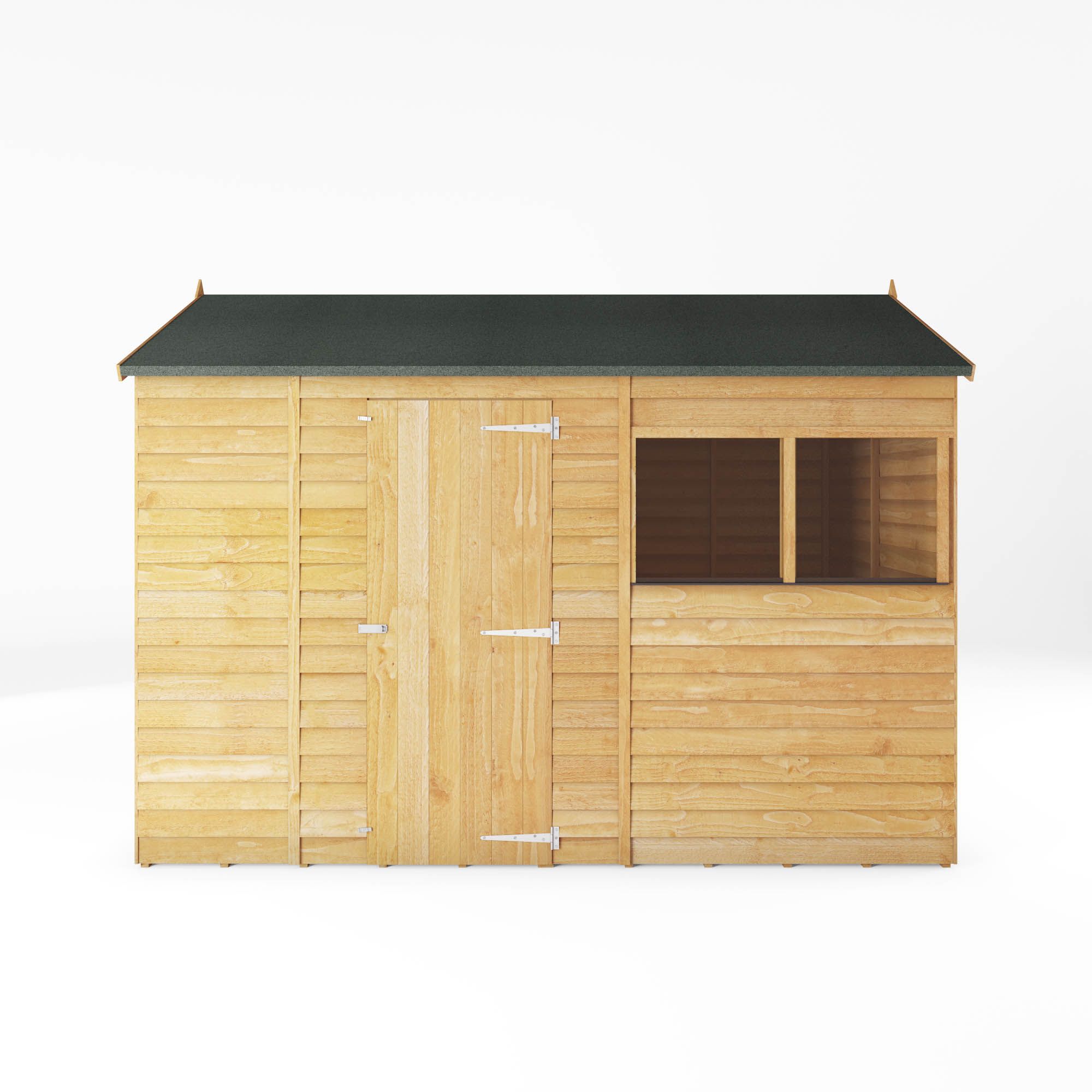 Mercia Overlap 10x6 ft Reverse apex Wooden Shed with floor & 2 windows