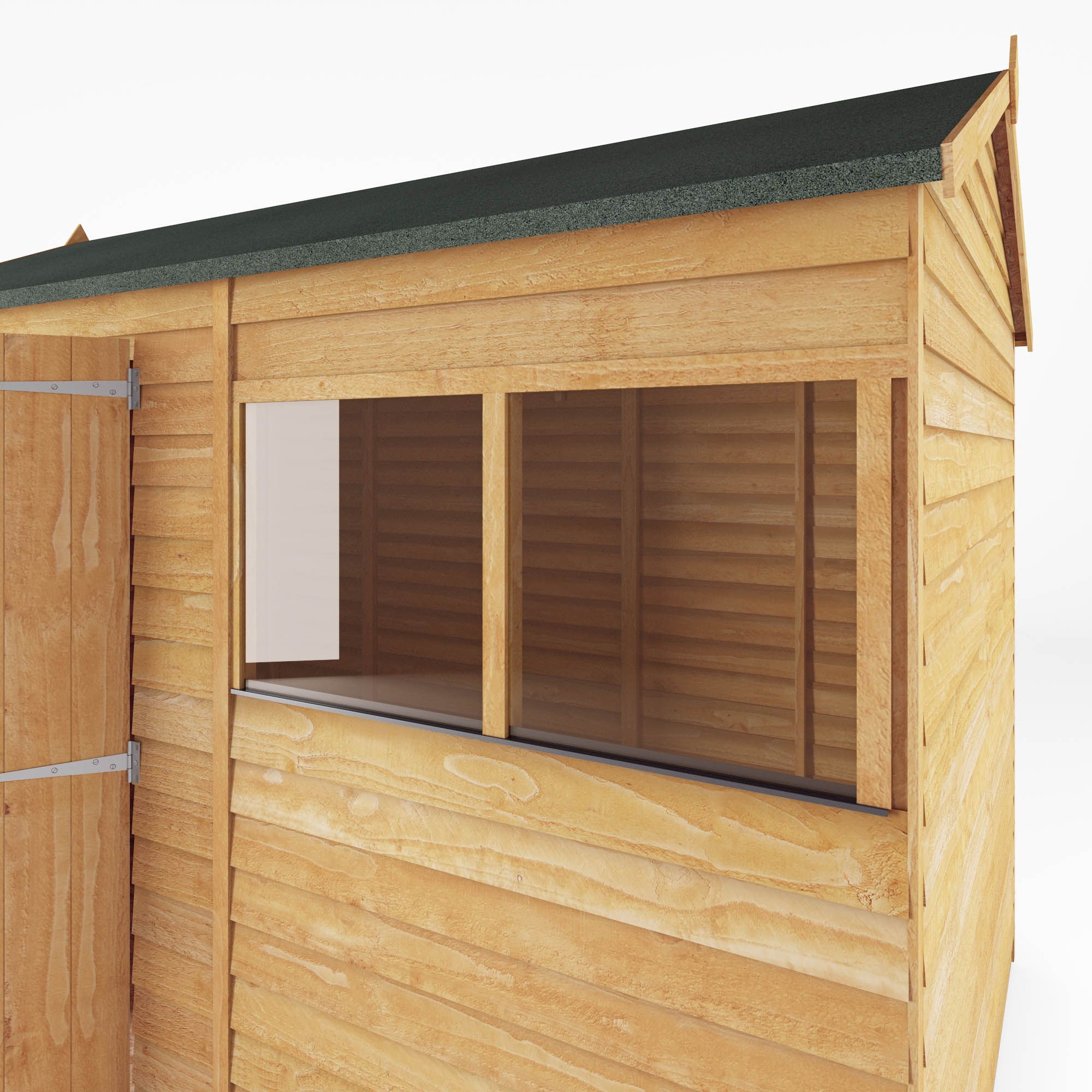 Mercia Overlap 10x6 ft Reverse apex Wooden Shed with floor & 2 windows