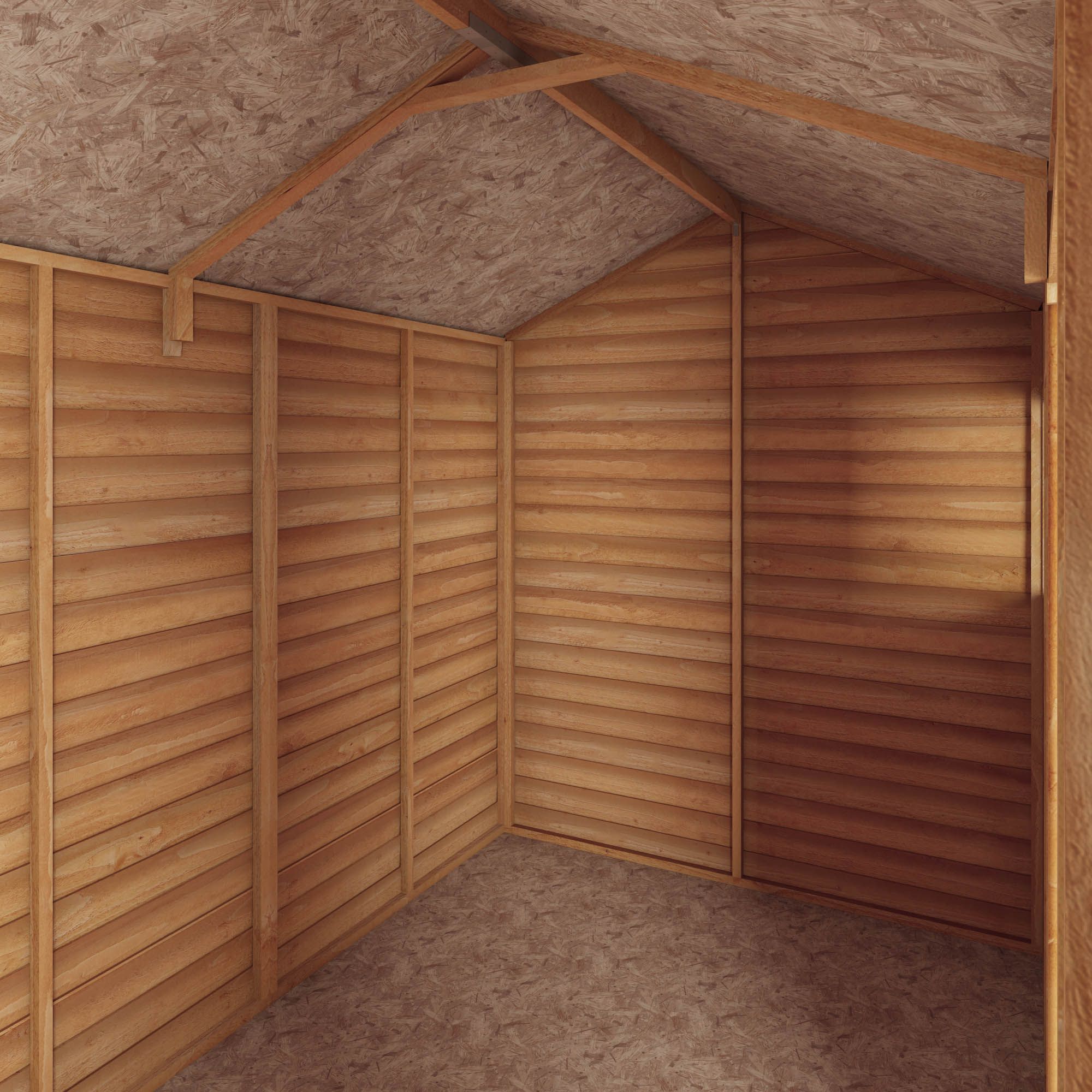 Mercia Overlap 10x6 ft Reverse apex Wooden Shed with floor & 2 windows