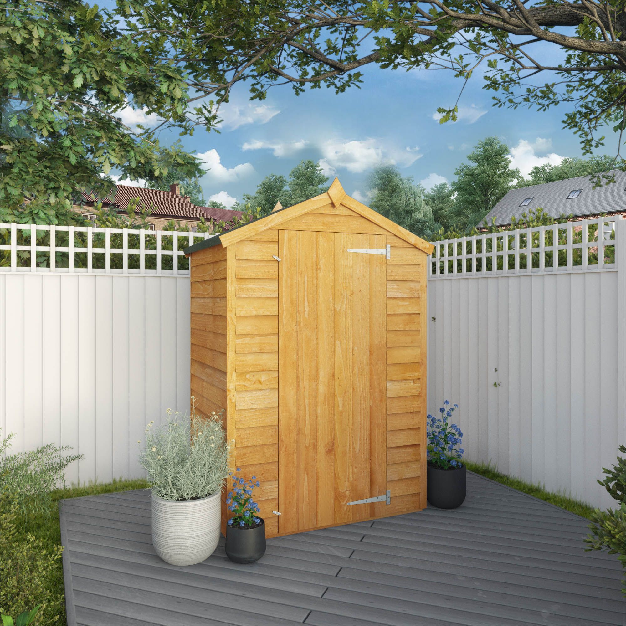 Mercia Overlap 4x3 ft Apex Wooden Shed with floor
