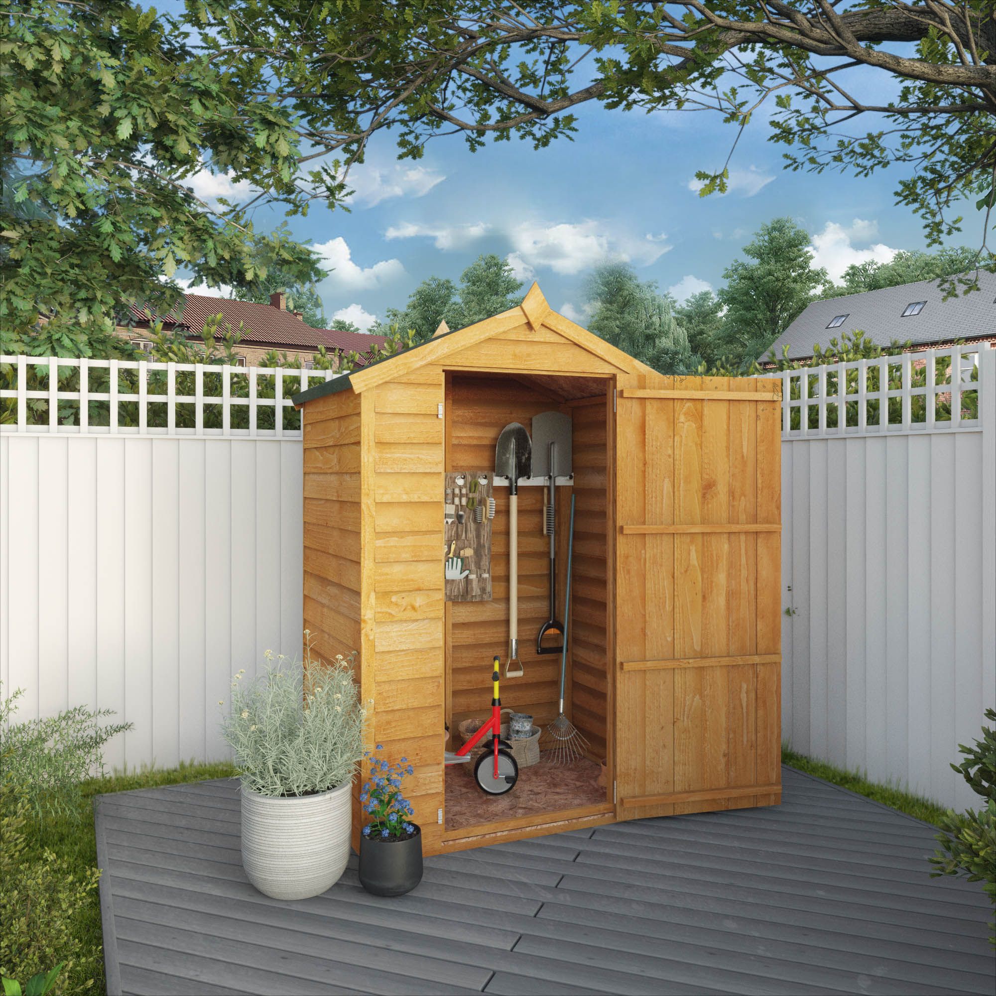 Mercia Overlap 4x3 ft Apex Wooden Shed with floor