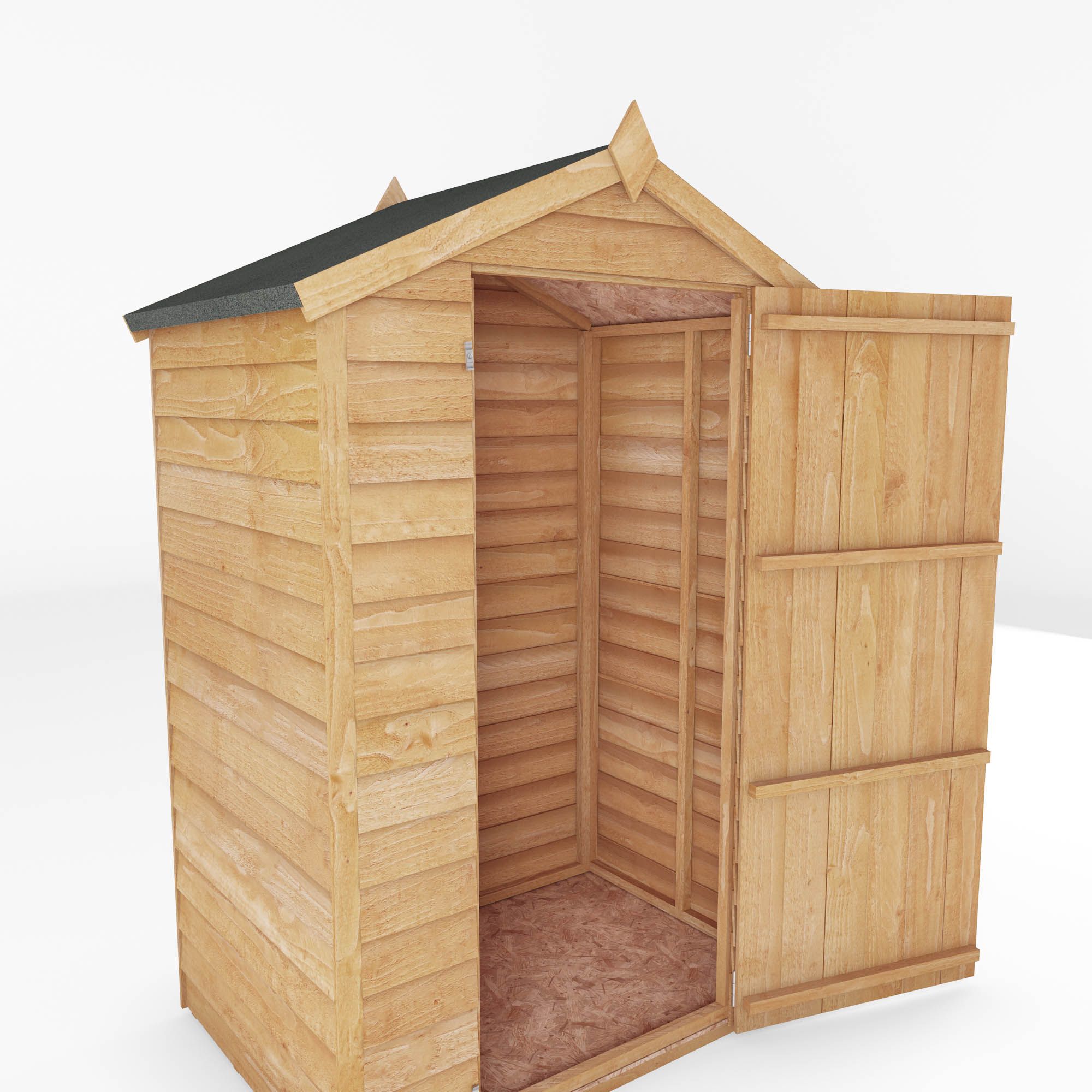 Mercia Overlap 4x3 ft Apex Wooden Shed with floor