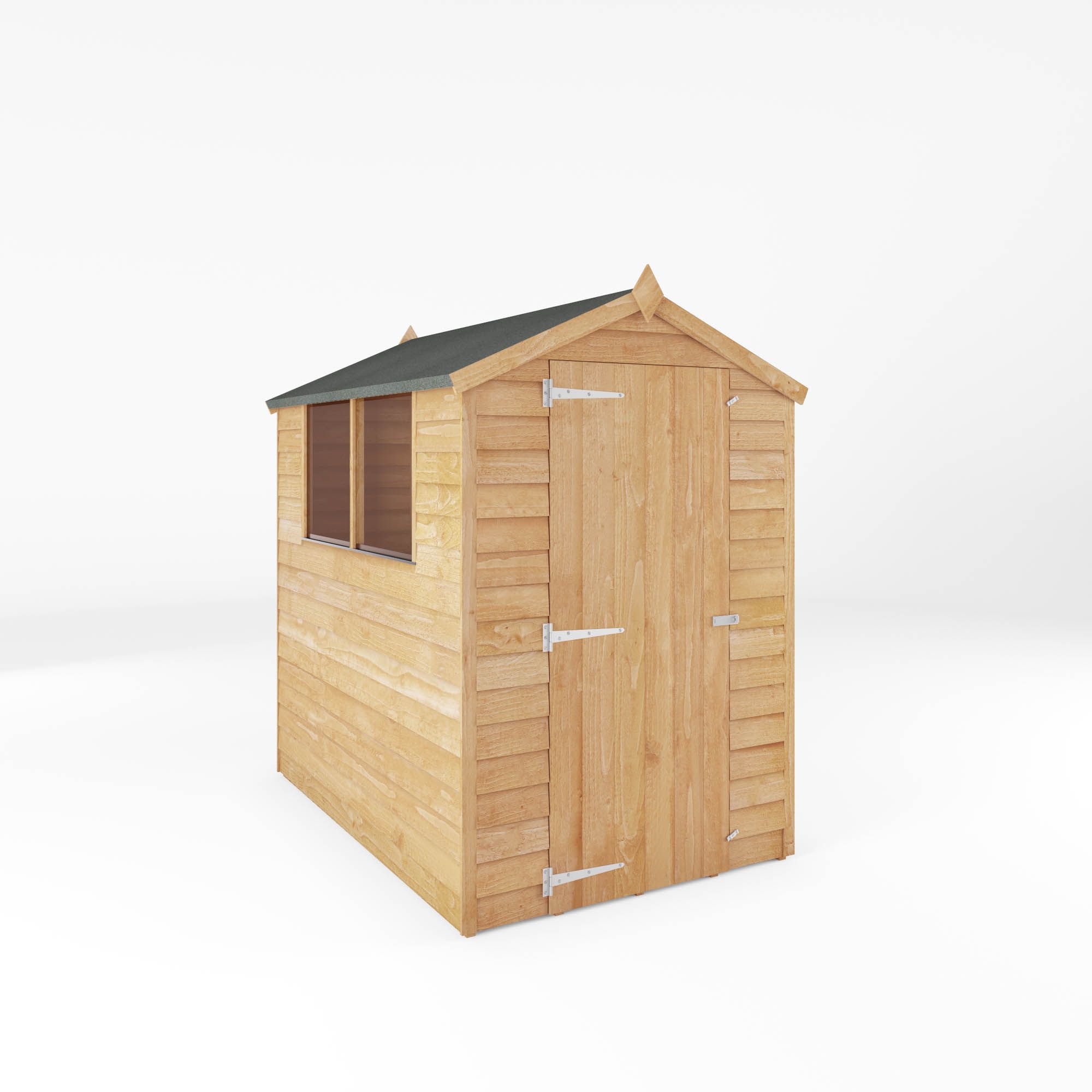 Mercia Overlap 6x4 ft Apex Wooden Shed with floor & 2 windows