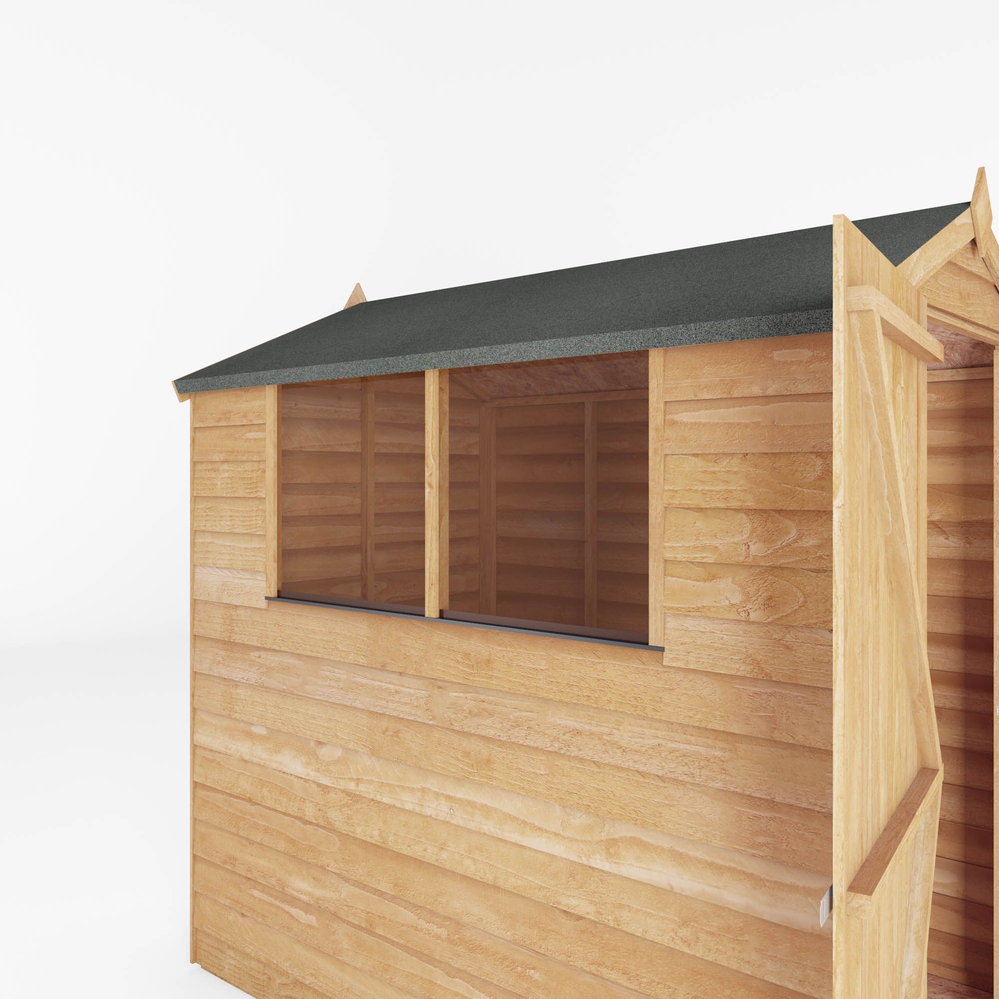 Mercia Overlap 6x4 ft Apex Wooden Shed with floor & 2 windows