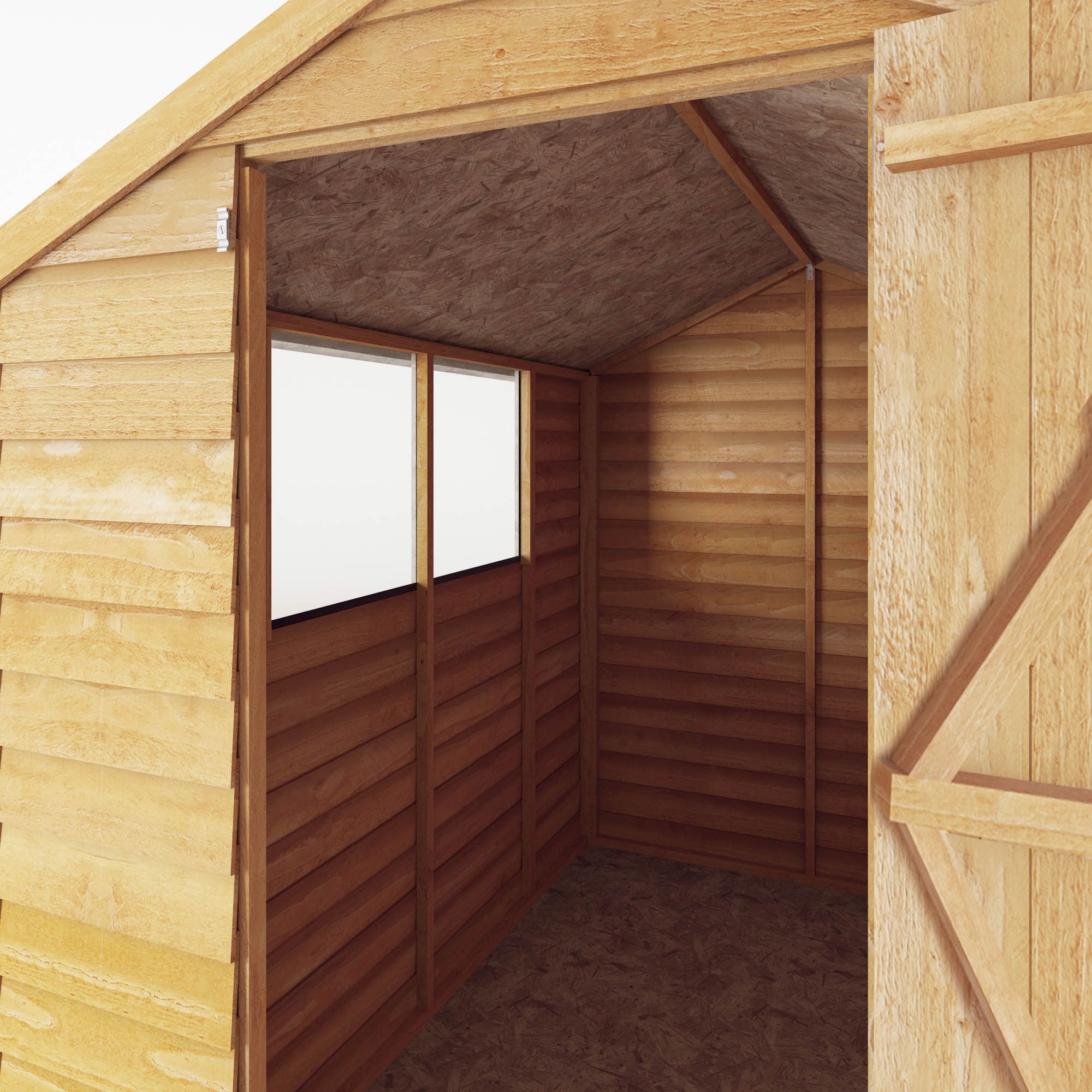 Mercia Overlap 7x5 ft Apex Wooden Shed with floor & 2 windows