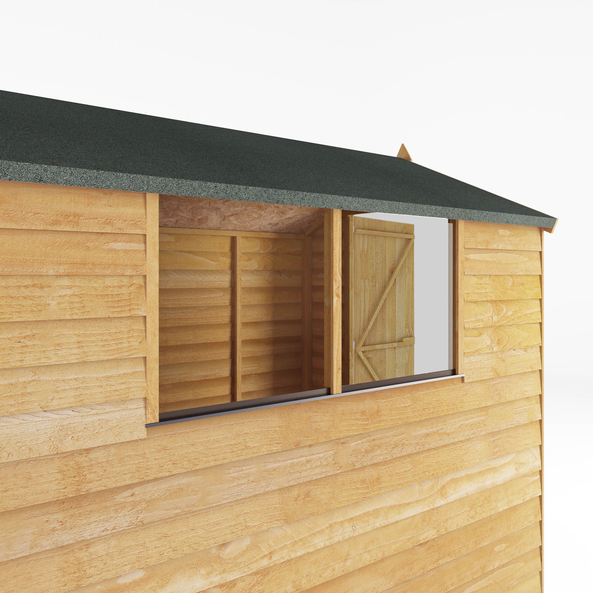 Mercia Overlap 7x5 ft Apex Wooden Shed with floor & 2 windows