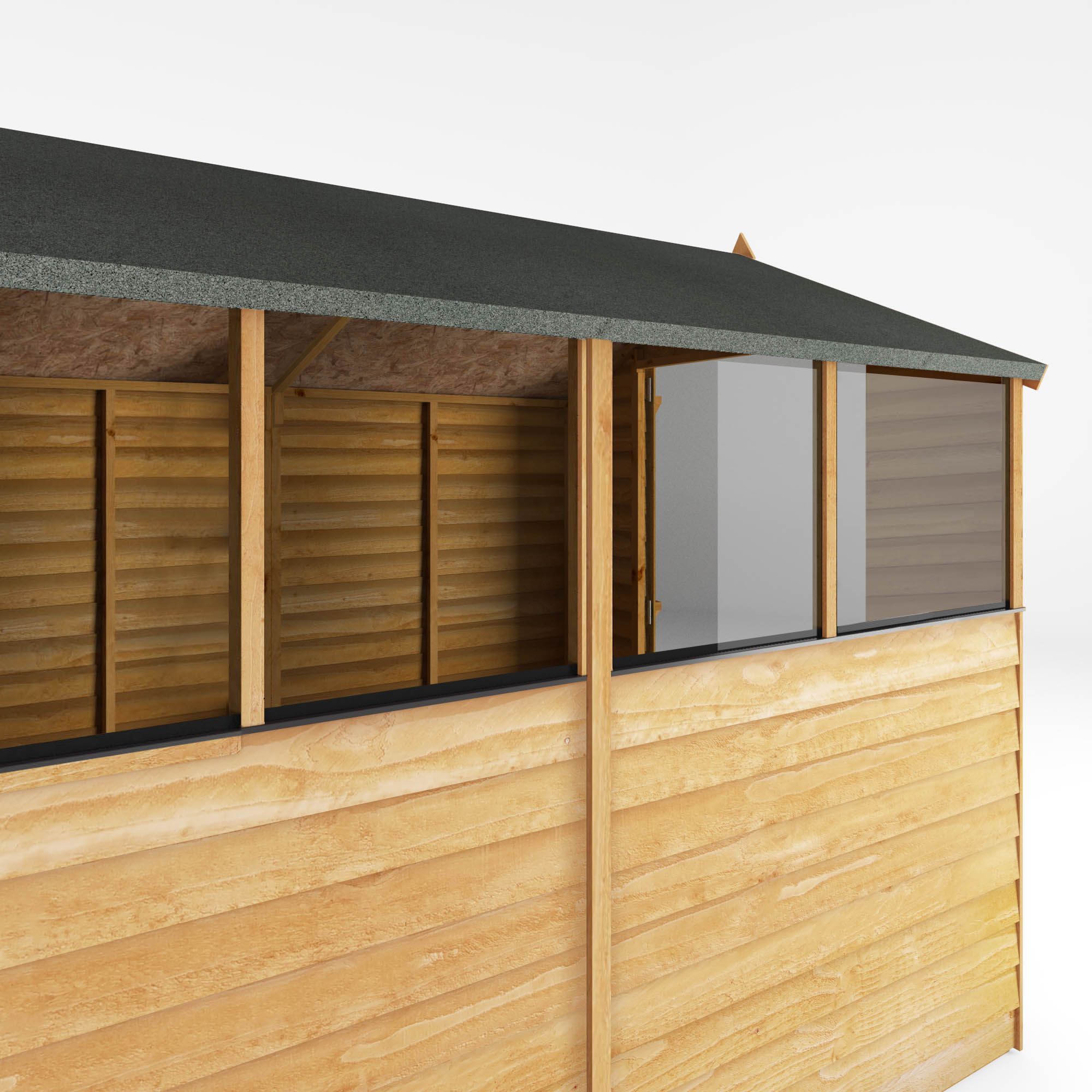 Mercia Overlap 8x6 ft Apex Wooden Shed with floor & 4 windows