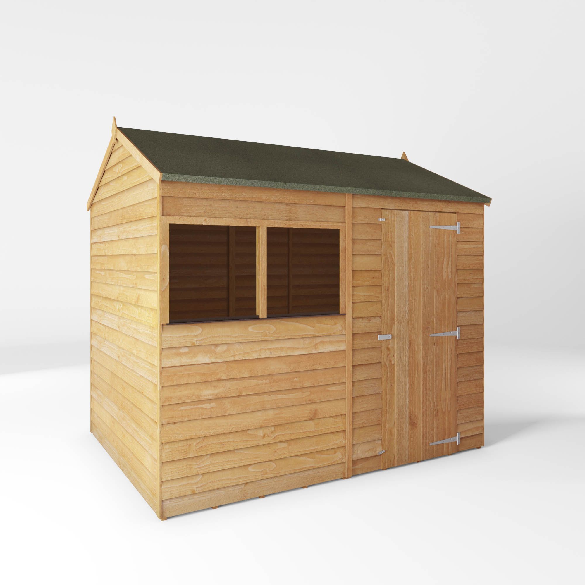 Mercia Overlap 8x6 ft Reverse apex Wooden Shed with floor & 2 windows