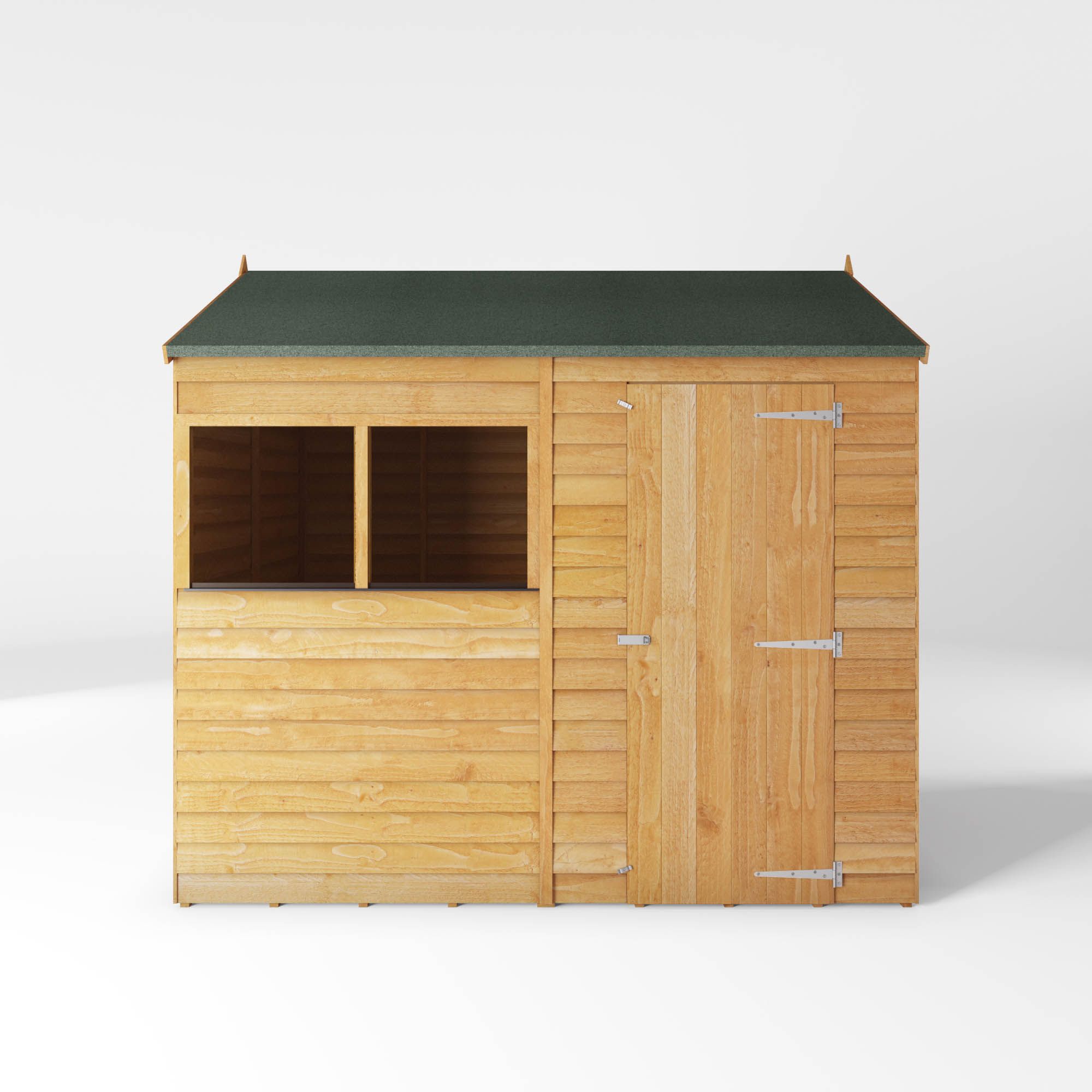 Mercia Overlap 8x6 ft Reverse apex Wooden Shed with floor & 2 windows