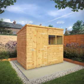 Mercia Premium 8x6 ft Pent Shiplap Wooden Shed with floor & 2 windows