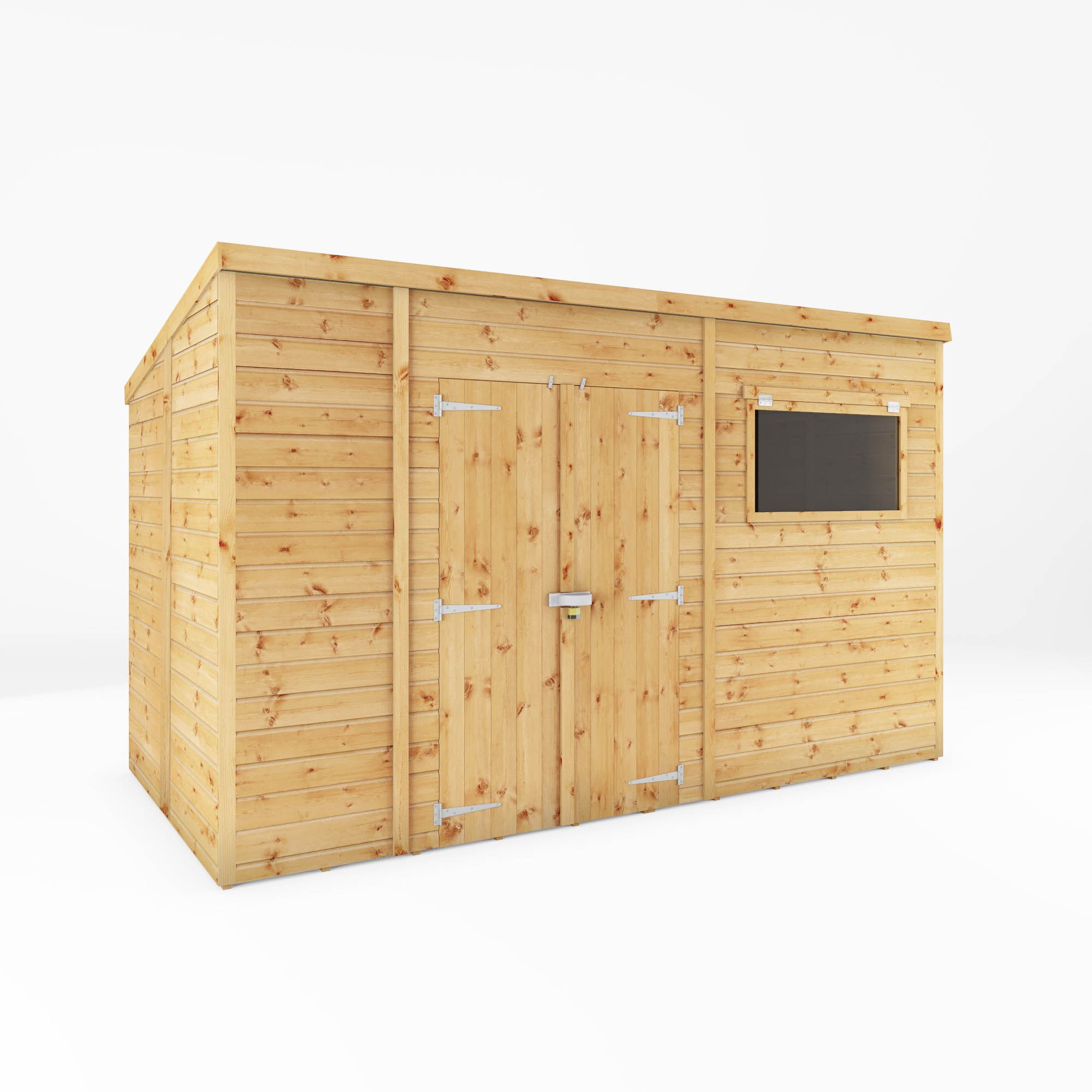 Mercia Premium Shiplap 12x8 ft Pent Wooden 2 door Shed with floor