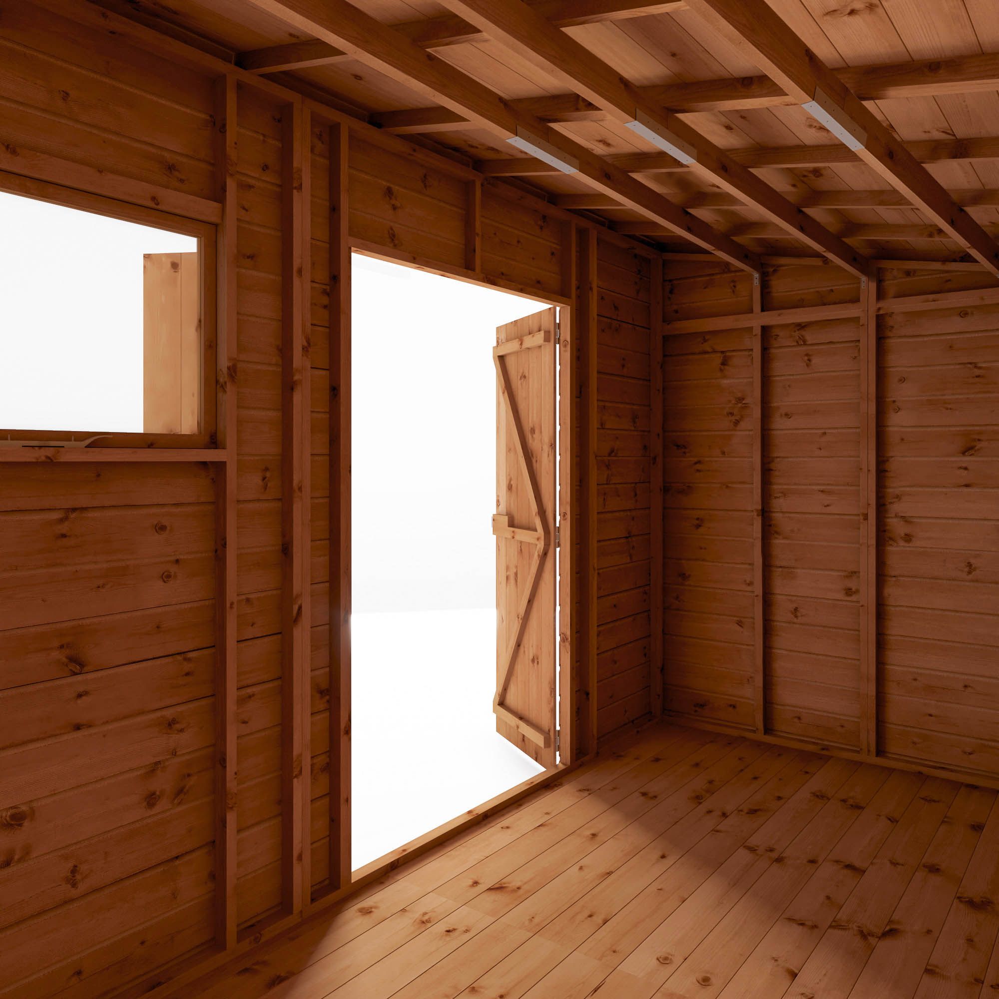 Mercia Premium Shiplap 12x8 ft Pent Wooden 2 door Shed with floor