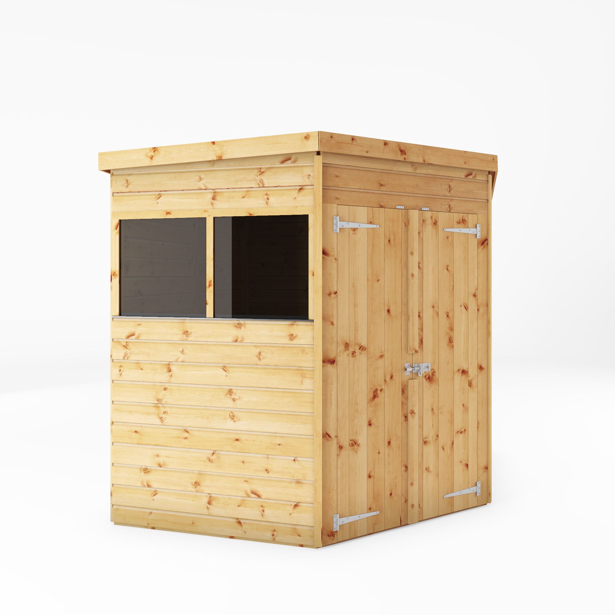 Mercia Shiplap 7x7 ft Flat Wooden 2 door Shed with floor & 2 windows