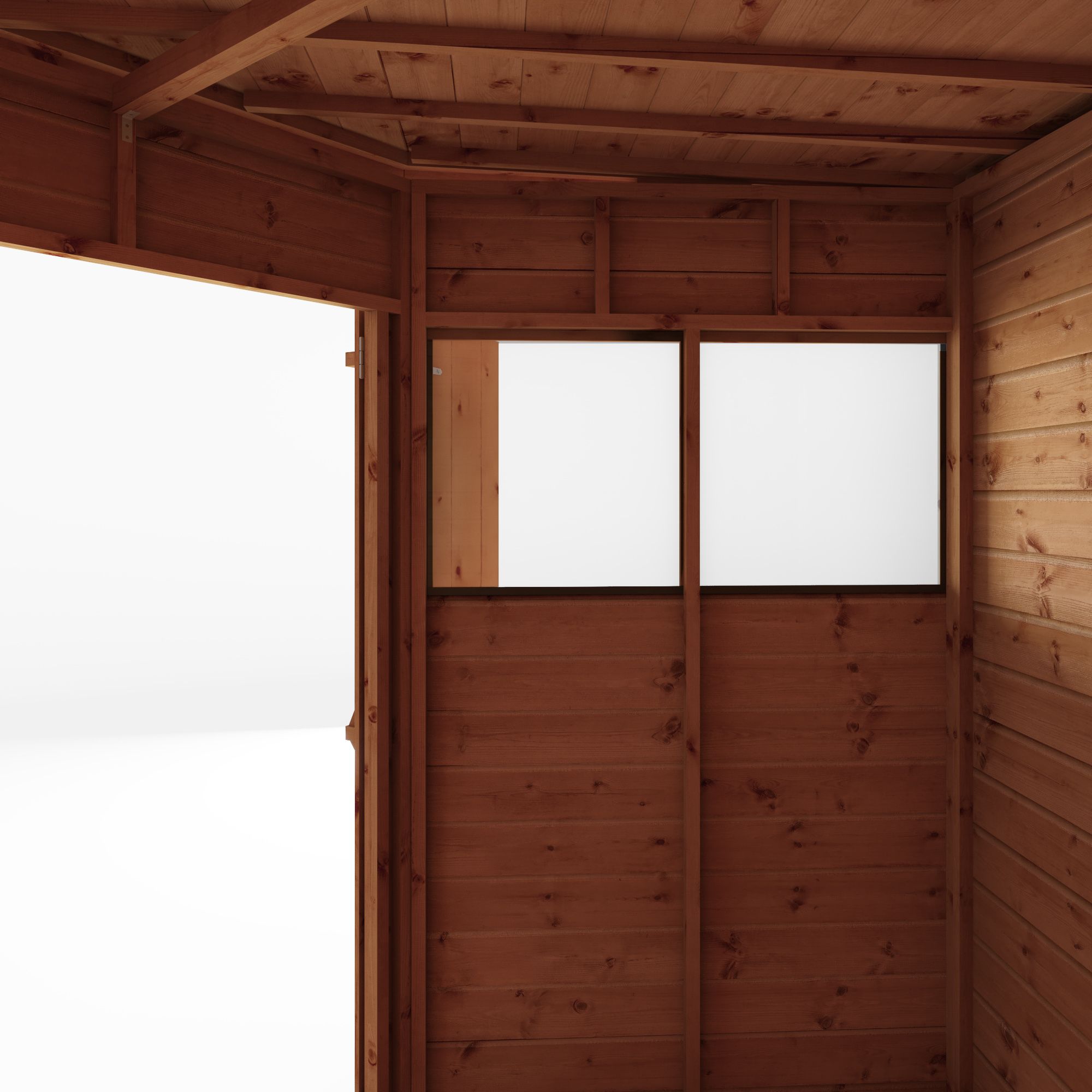 Mercia Shiplap 7x7 ft Flat Wooden 2 door Shed with floor & 2 windows
