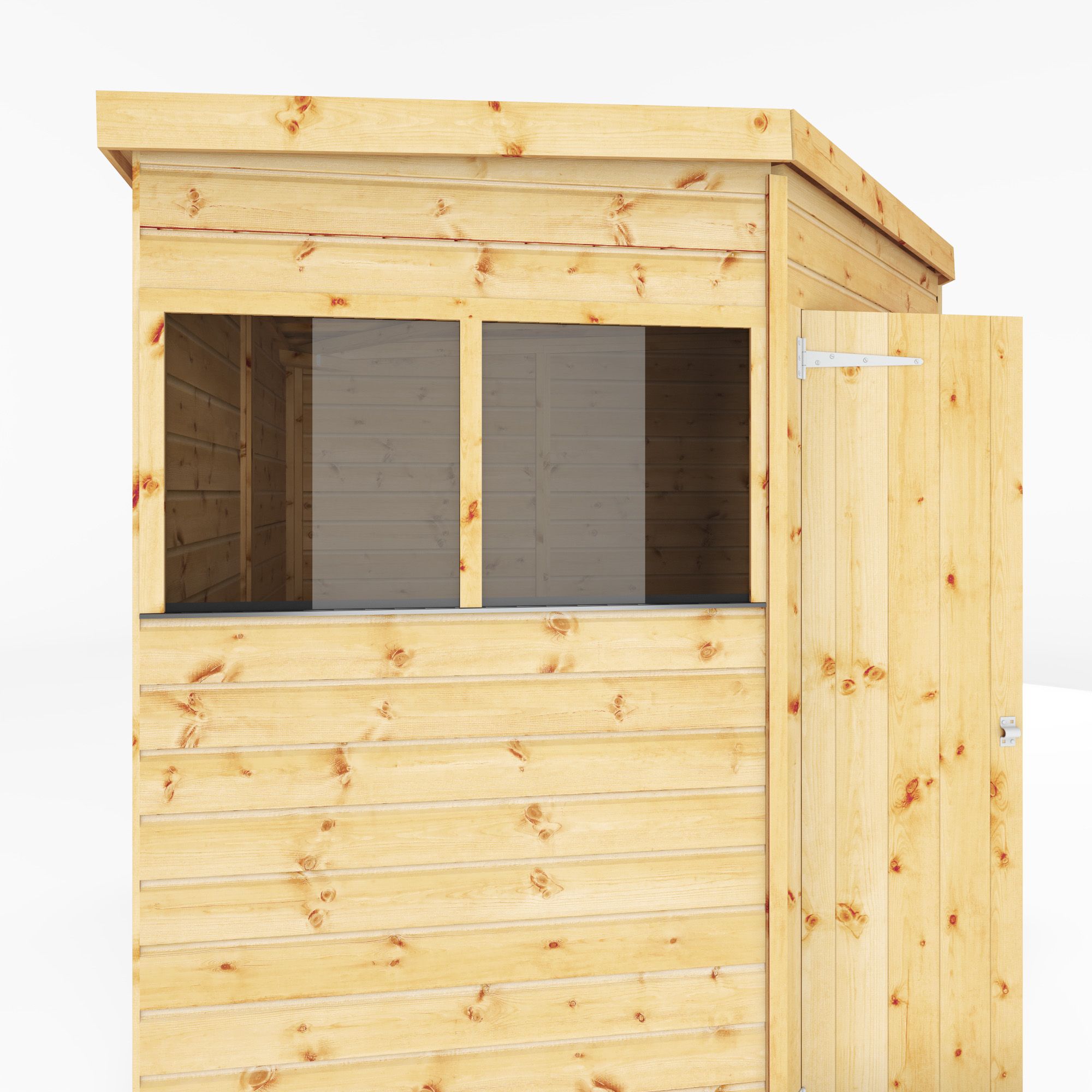 Mercia Shiplap 7x7 ft Flat Wooden 2 door Shed with floor & 2 windows