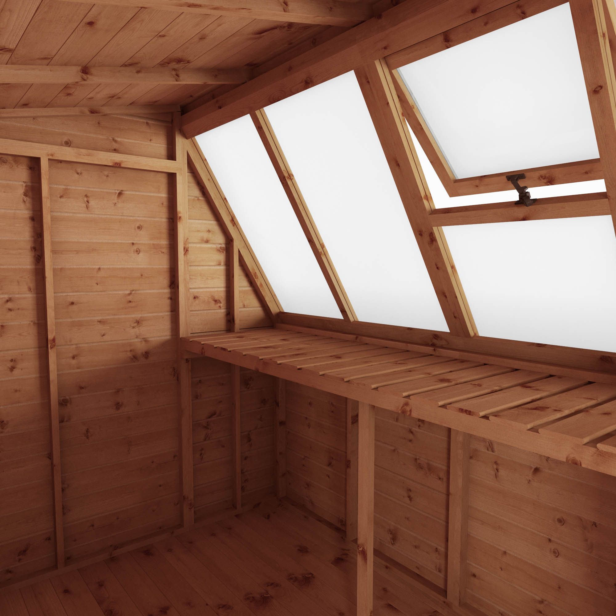 Mercia Tongue & groove 8x6 ft Pent Wooden Dip treated Potting shed with floor & 5 windows