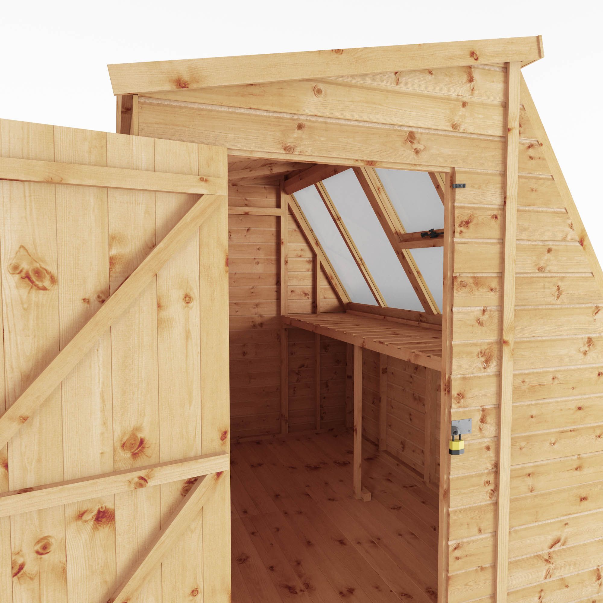Mercia Tongue & groove 8x6 ft Pent Wooden Dip treated Potting shed with floor & 5 windows