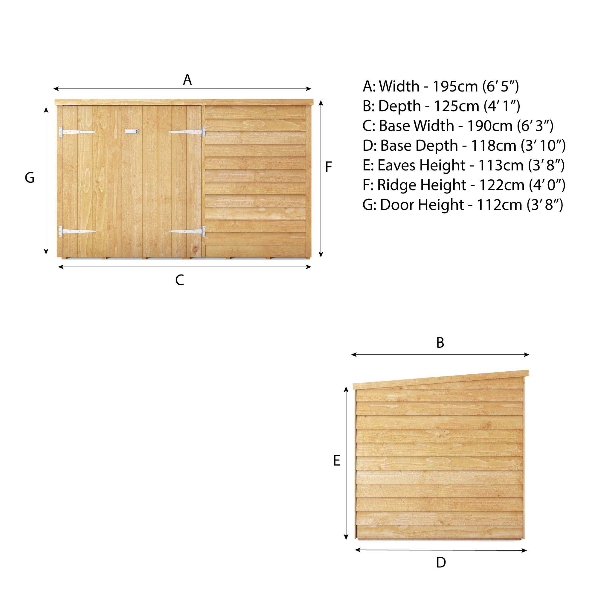 Mercia Wooden 4x6 Overlap Pent Bike store