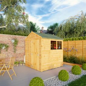 Mercia Woodsman Shiplap 6x6 ft Pent Timber Dip treated Shed with floor & 2 windows