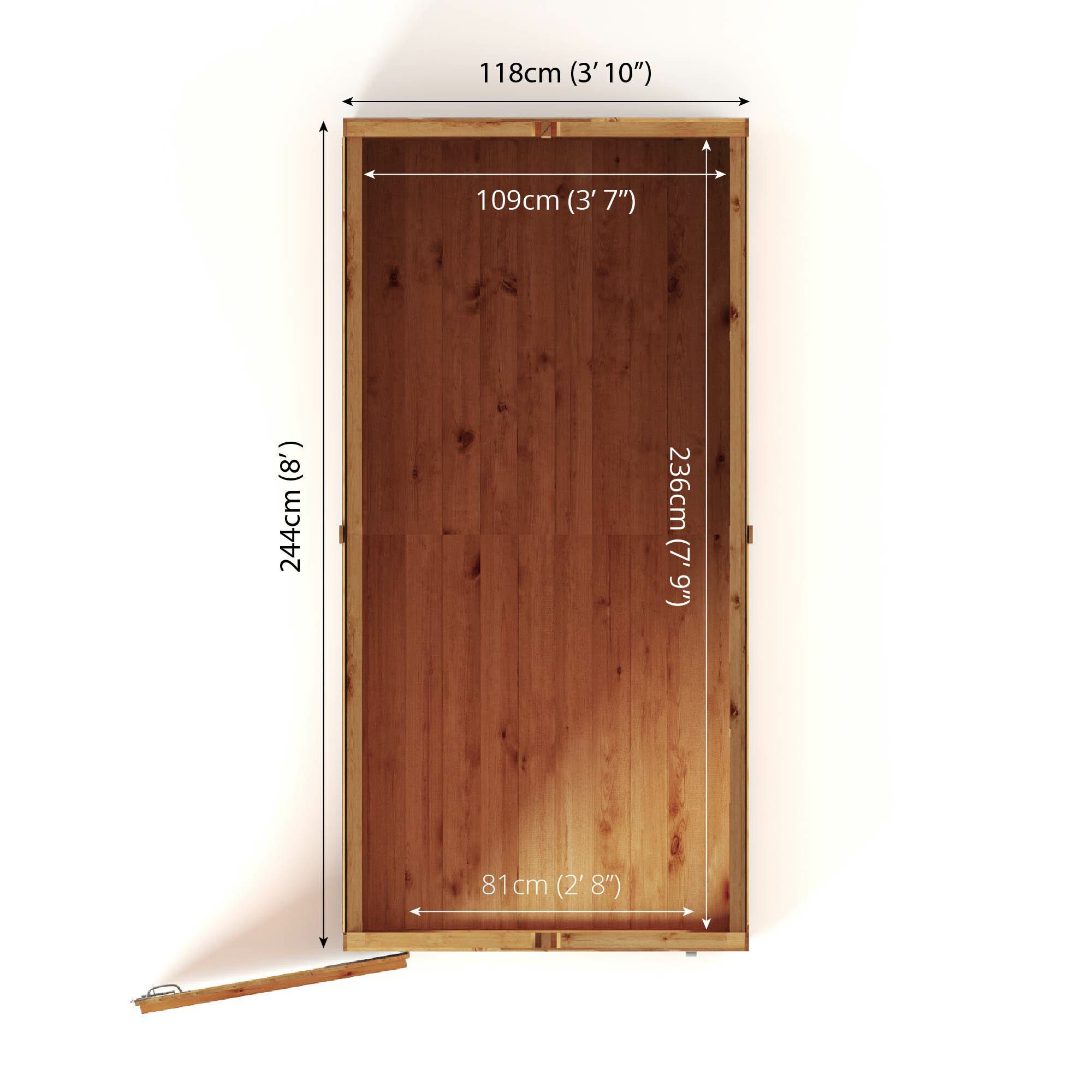 Mercia Woodsman Shiplap 8x4 ft Pent Timber Dip treated Shed with floor & 4 windows
