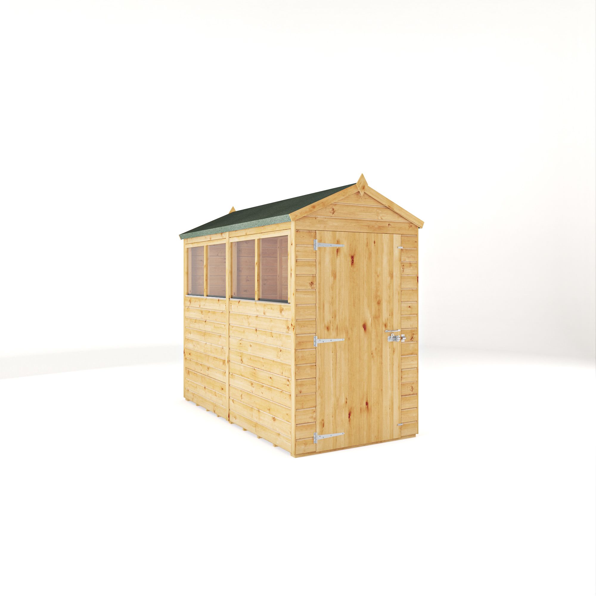 Mercia Woodsman Shiplap 8x4 ft Pent Timber Dip treated Shed with floor & 4 windows
