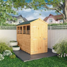 Mercia Woodsman Shiplap 8x4 ft Pent Timber Dip treated Shed with floor & 4 windows