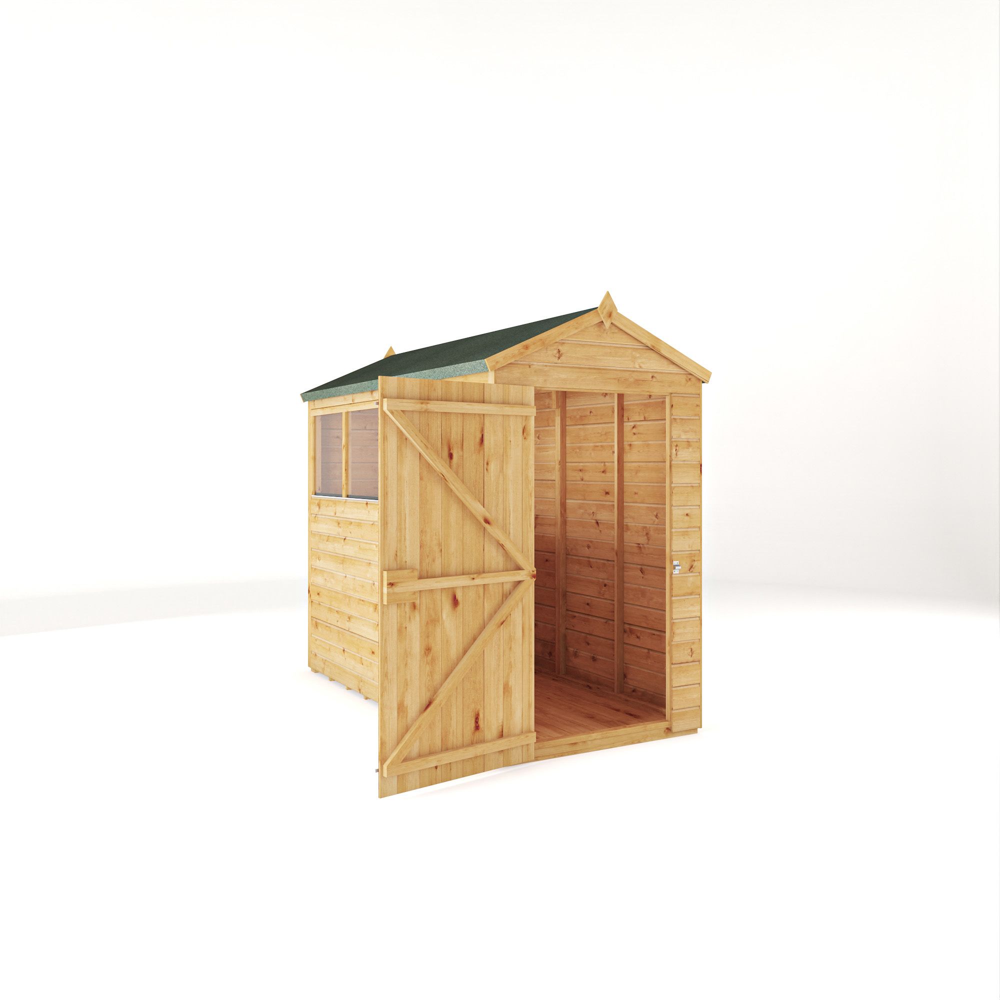 Mercia Woodsman Shiplap 8x4 ft Pent Timber Dip treated Shed with floor & 4 windows