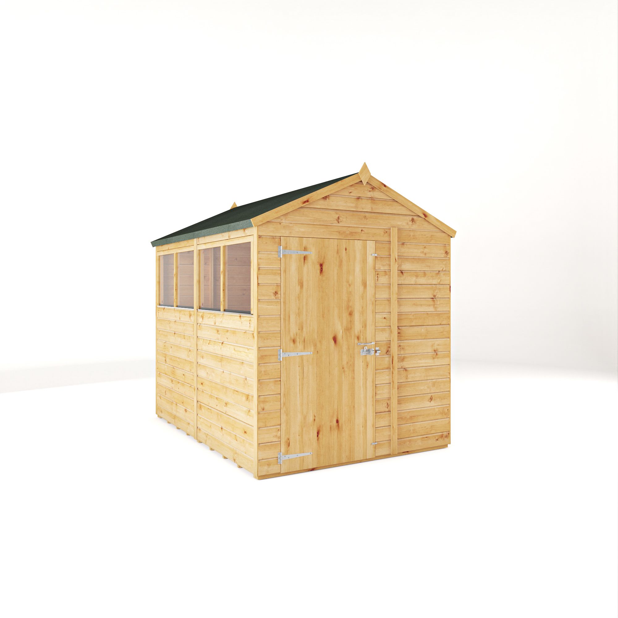 Mercia Woodsman Shiplap 8x6 ft Pent Timber Dip treated Shed with floor & 4 windows