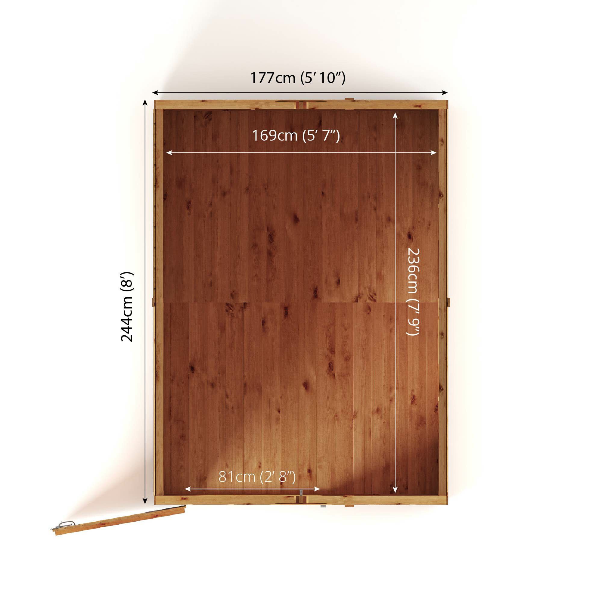 Mercia Woodsman Shiplap 8x6 ft Pent Timber Dip treated Shed with floor & 4 windows