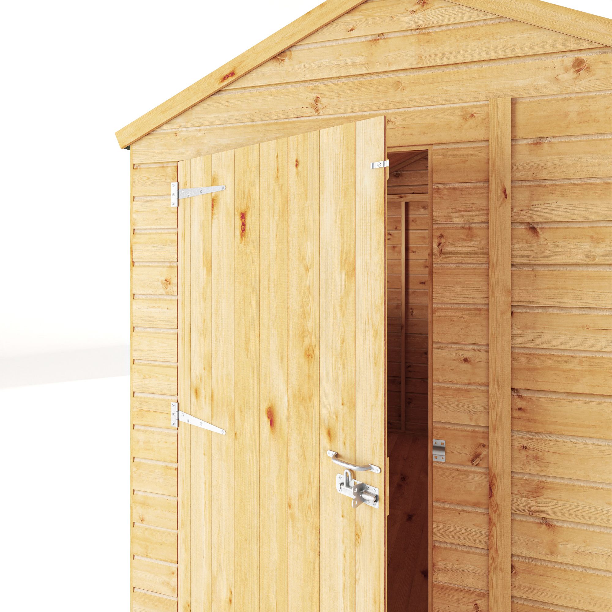 Mercia Woodsman Shiplap 8x6 ft Pent Timber Dip treated Shed with floor & 4 windows