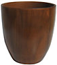 Merina Glazed Dark brown Wood effect Ceramic Plant pot (Dia)28cm