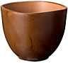 Merina Glazed Wood effect Ceramic Plant pot (Dia)19cm
