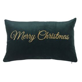 Merry christmas Green & gold Cushion (L)50cm x (W)30cm
