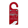 Merry Little Christmas Medium-density fibreboard (MDF) Door hanger, Red