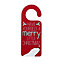Merry Little Christmas Medium-density fibreboard (MDF) Door hanger, Red