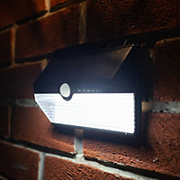Mesnil Non-adjustable Brushed Black Solar-powered LED Outdoor Wall light