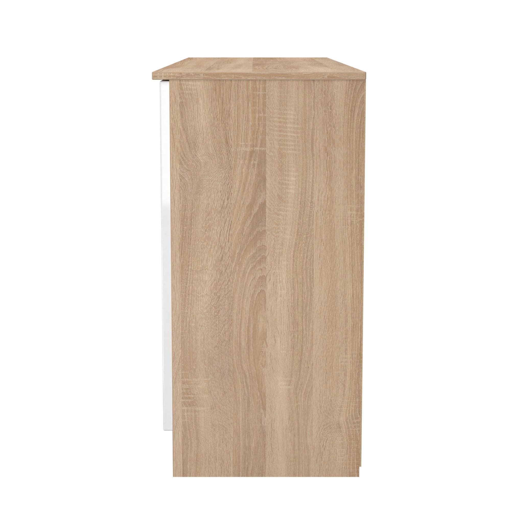 Messina 1 Drawer 4 Door Gloss bardolino oak effect Storage cabinet (H)78.5cm x (W)144.2cm x (D)40cm