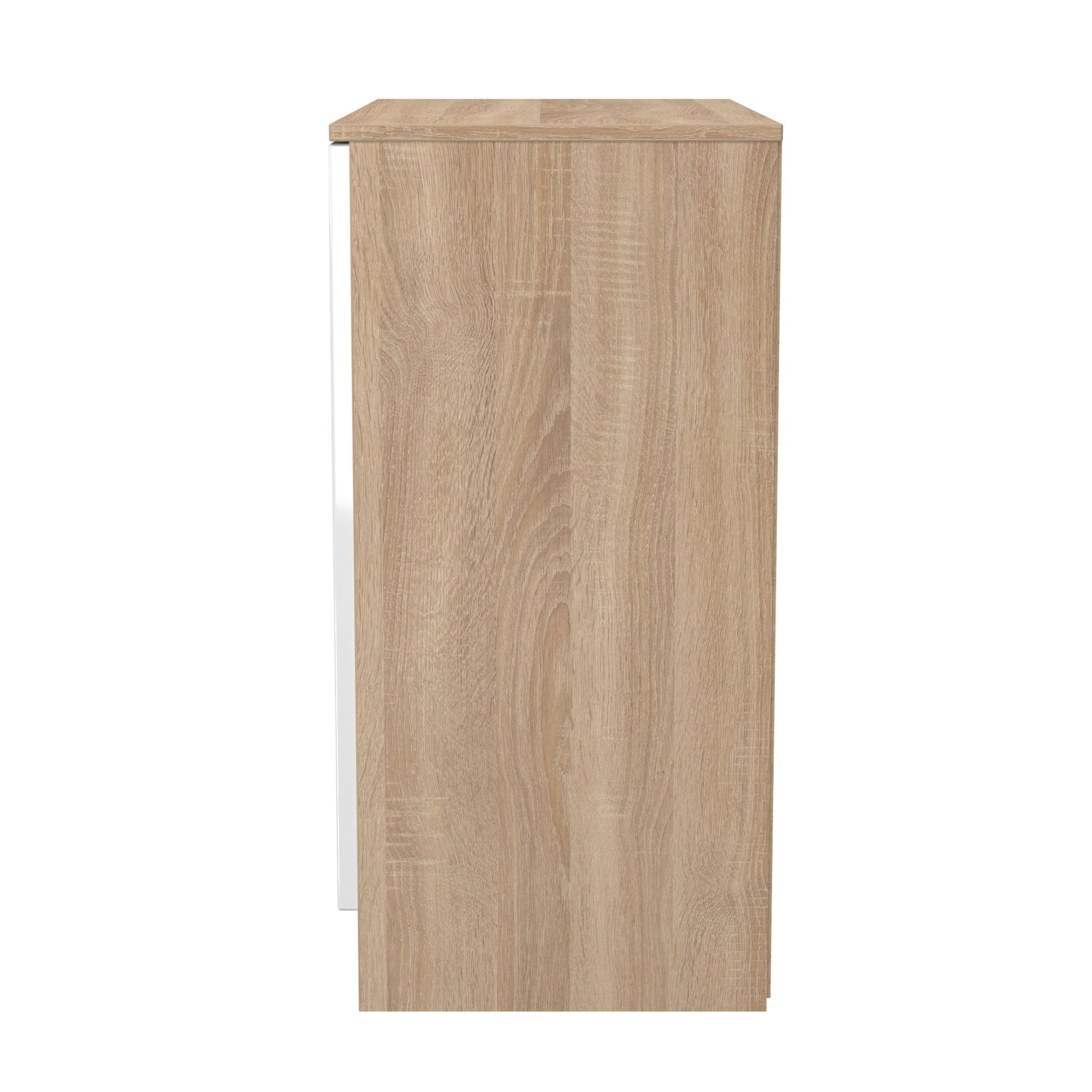 Messina 2 Door Gloss bardolino oak effect Storage cabinet (H)78.5cm x (W)74cm x (D)38.5cm