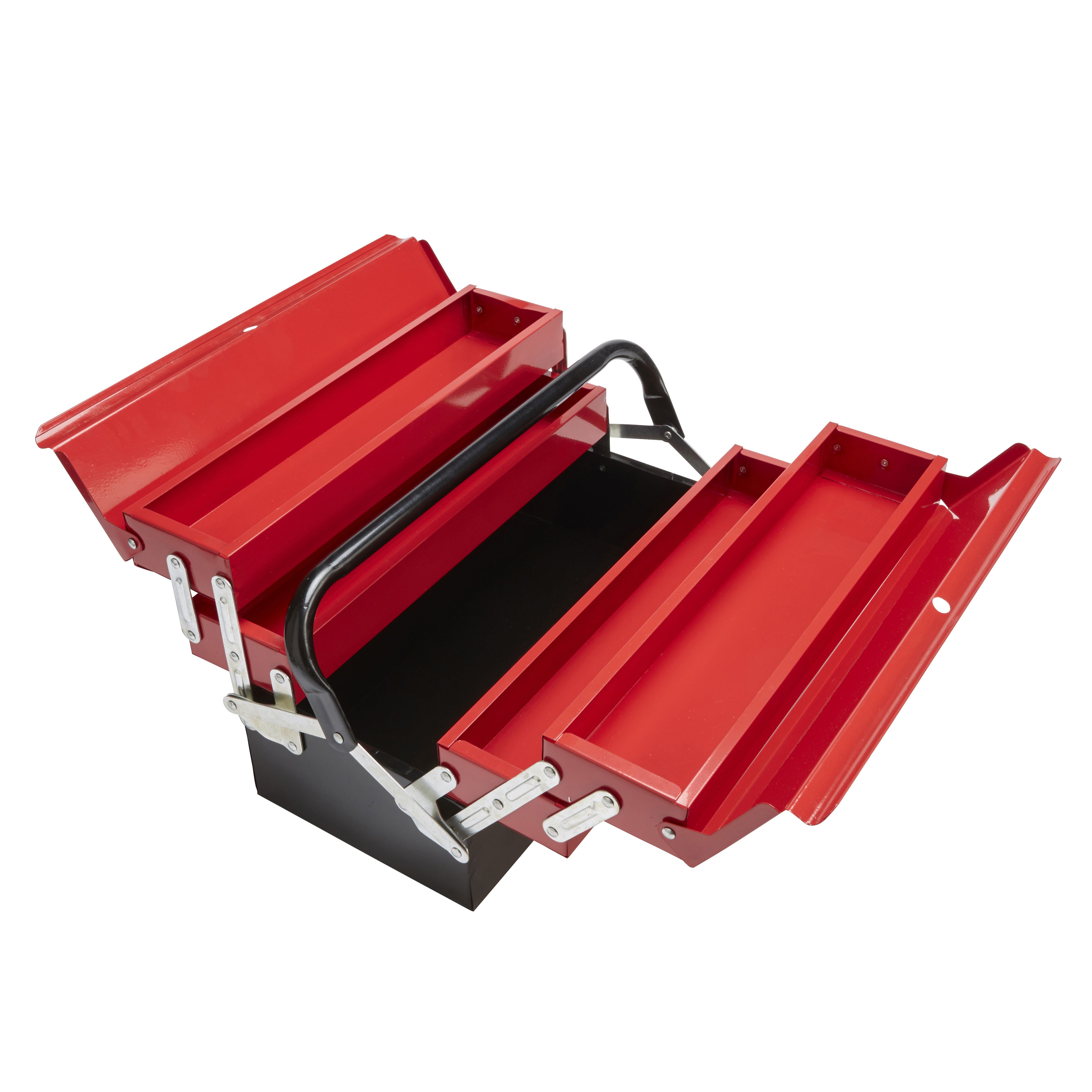 ABBASALI 5 Compartment Double Handle Metal Tool Kit Box for Tools