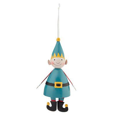 Metal Elf Decoration - Green