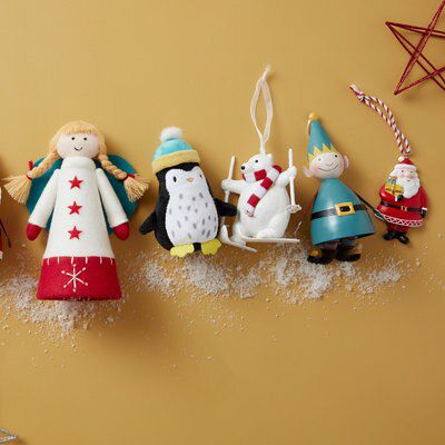 Metal Elf Decoration - Green