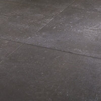 Metal ID Anthracite Matt Flat Concrete effect Porcelain Wall & floor Tile, Pack of 3, (L)600mm (W)600mm