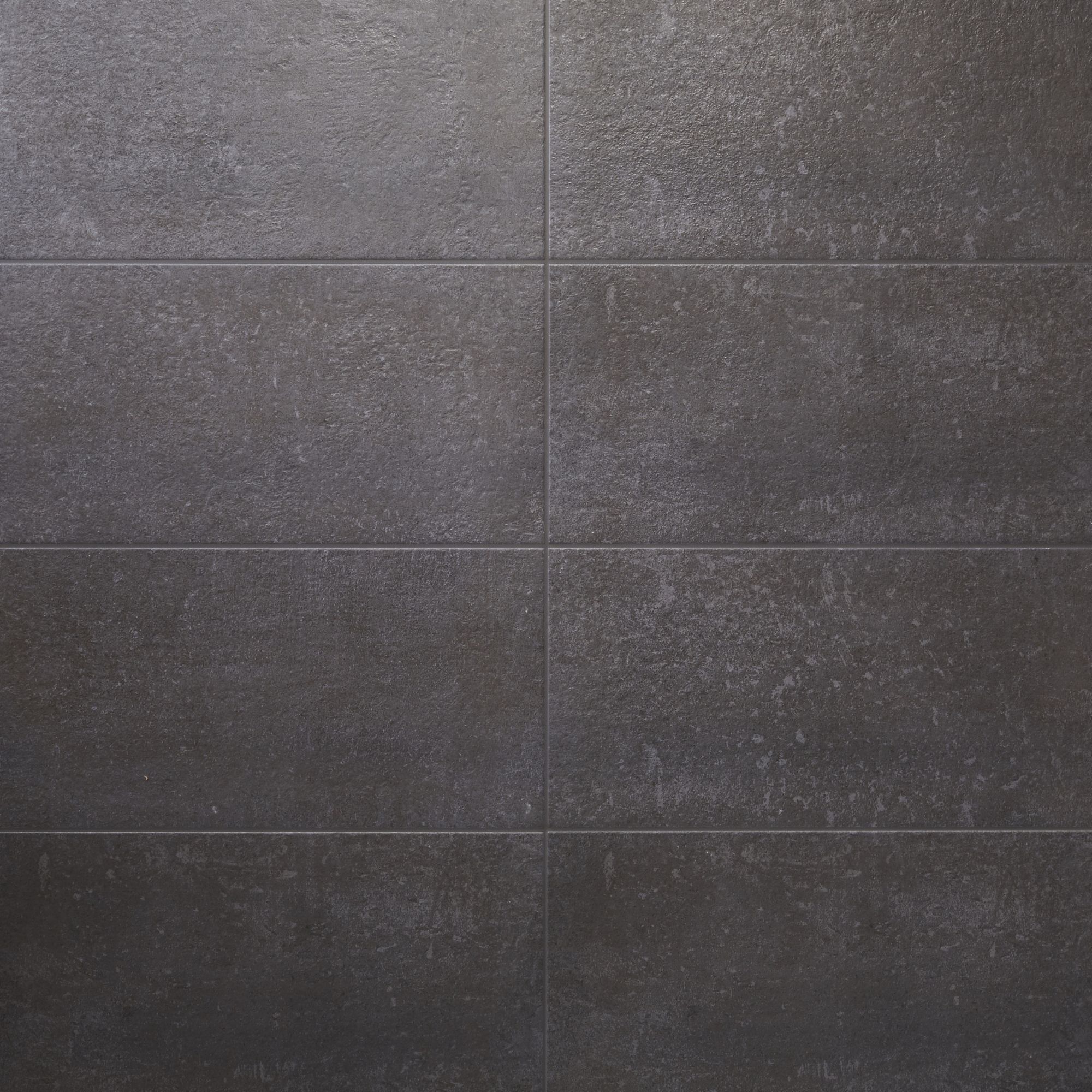 Metal ID Anthracite Matt Flat Concrete effect Porcelain Wall & floor Tile Sample - 3