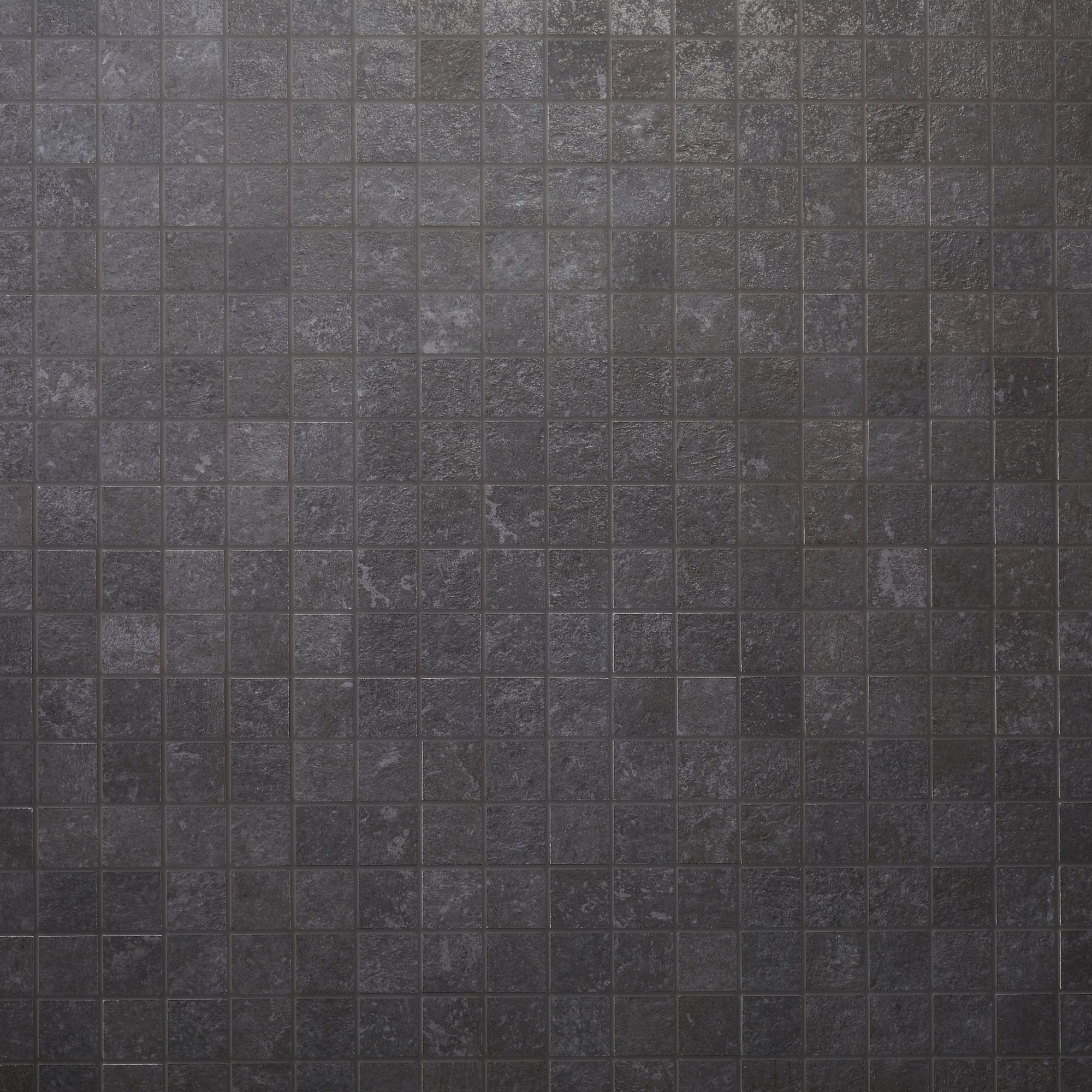 Metal ID Anthracite Smooth Matt Concrete effect Mosaic Porcelain 5x5 Mosaic tile - 4