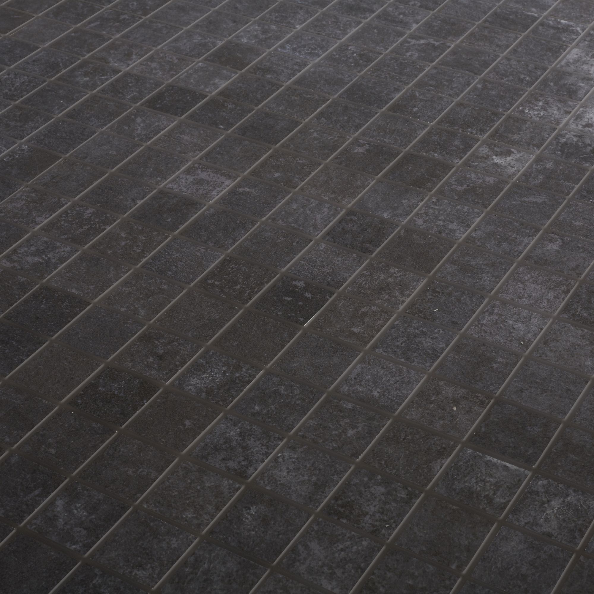 Metal ID Anthracite Smooth Matt Concrete effect Mosaic Porcelain 5x5 Mosaic tile, (L)305mm (W)305mm